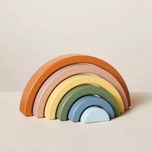 Toy Rainbow Wooden Block Stacker